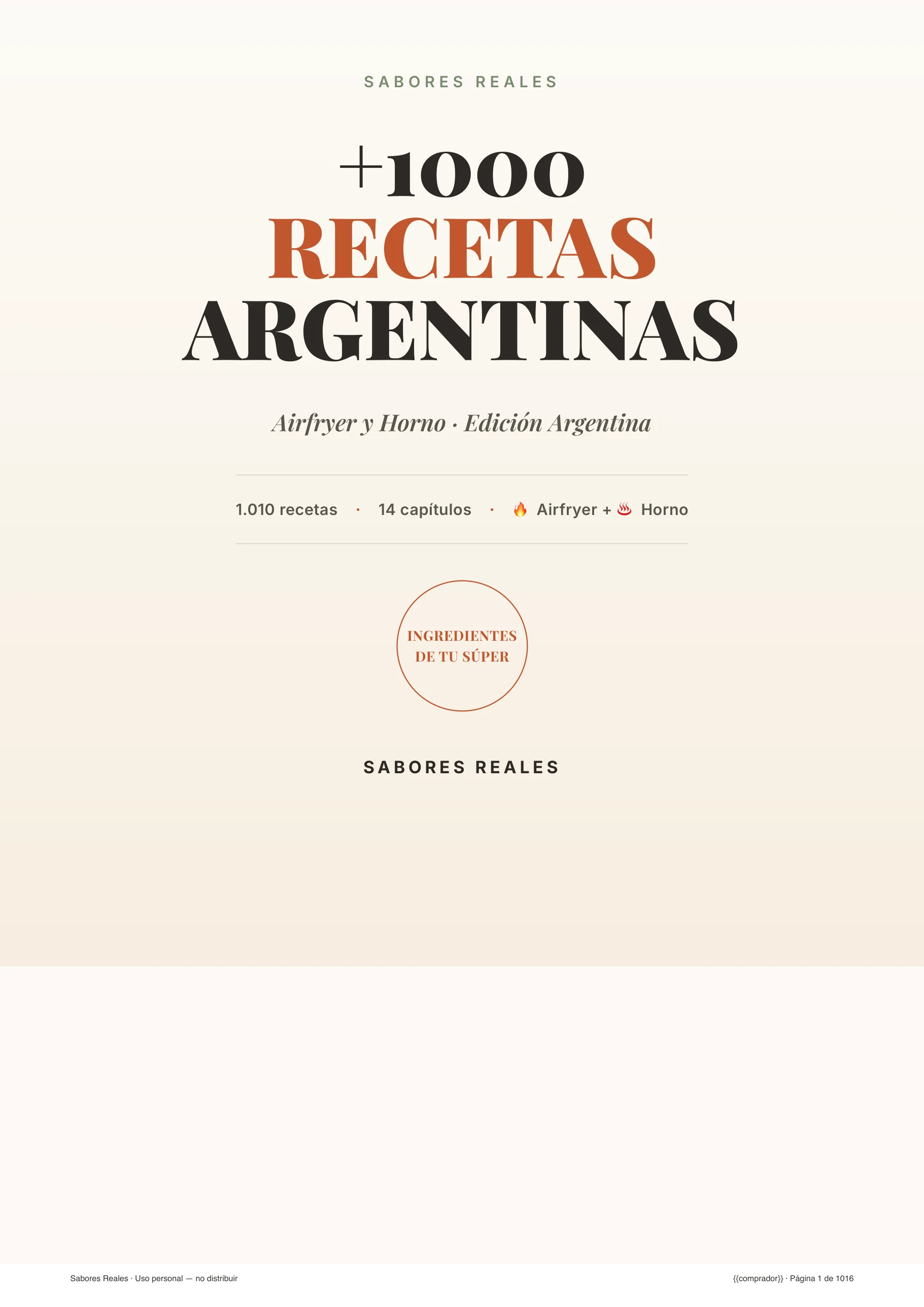 Portada +1000 Recetas Argentinas